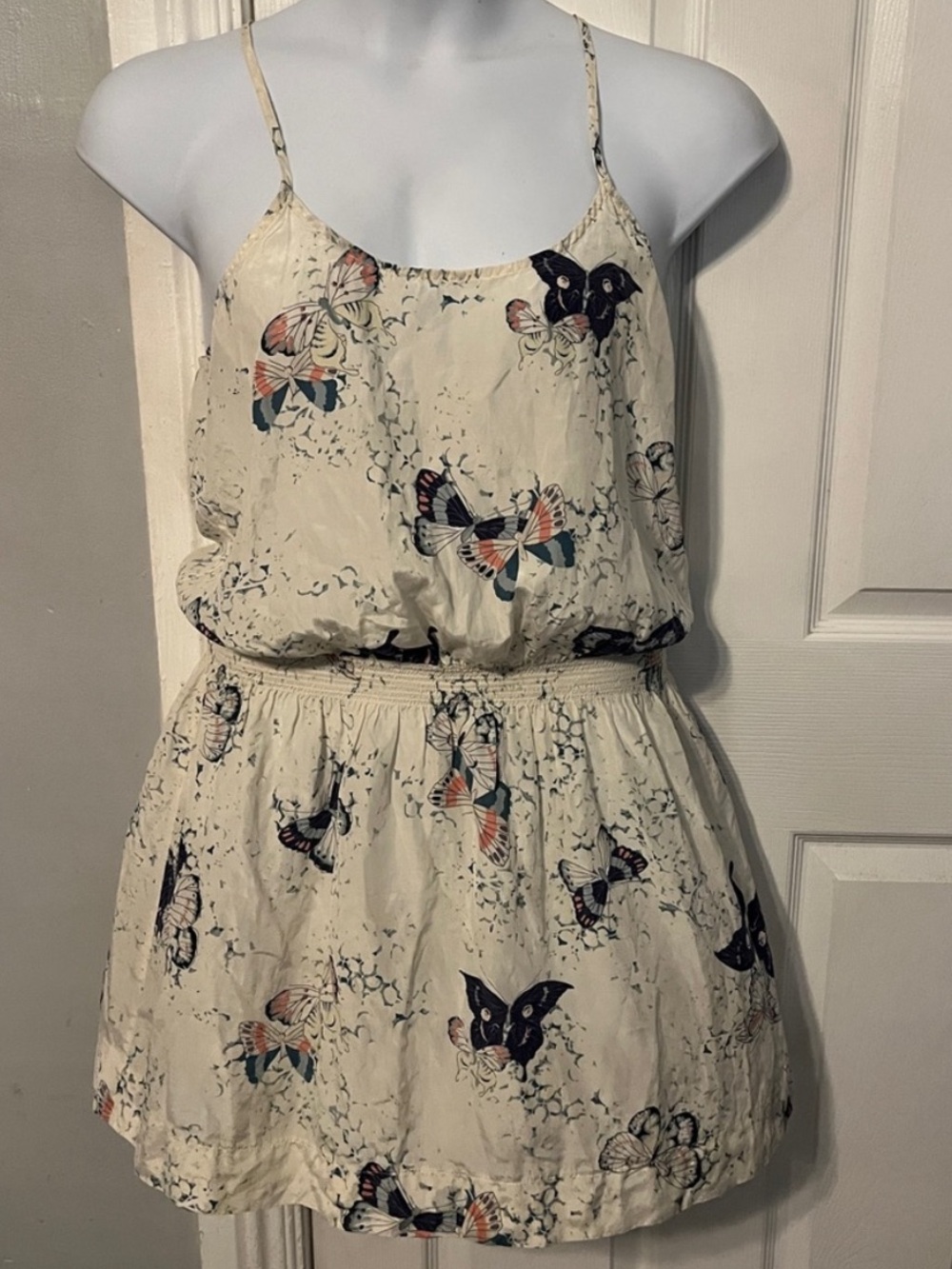 Vintage Victoria's Secret Luxury Blend Butterfly Print Silk Blend Dress